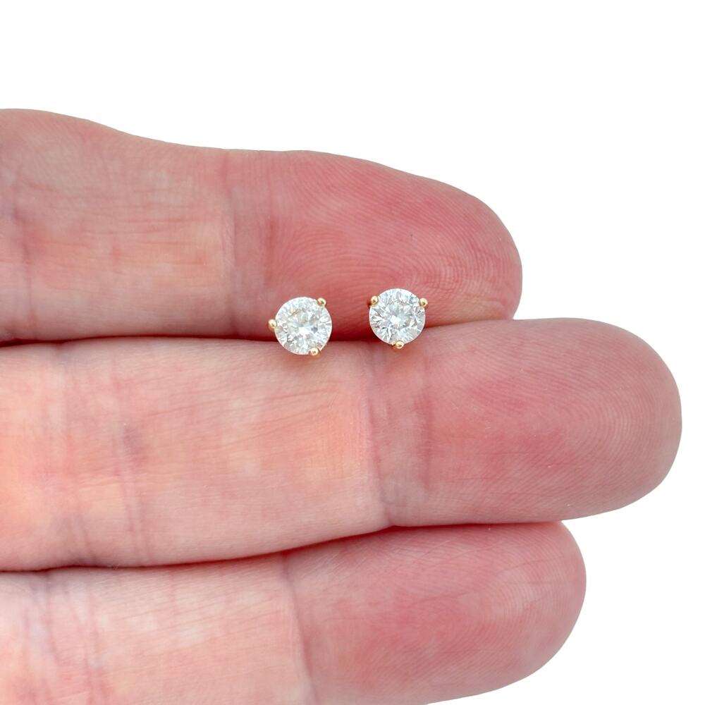 Vintage Sterling Silver 925 Cubic Zirconia Stud Earrings